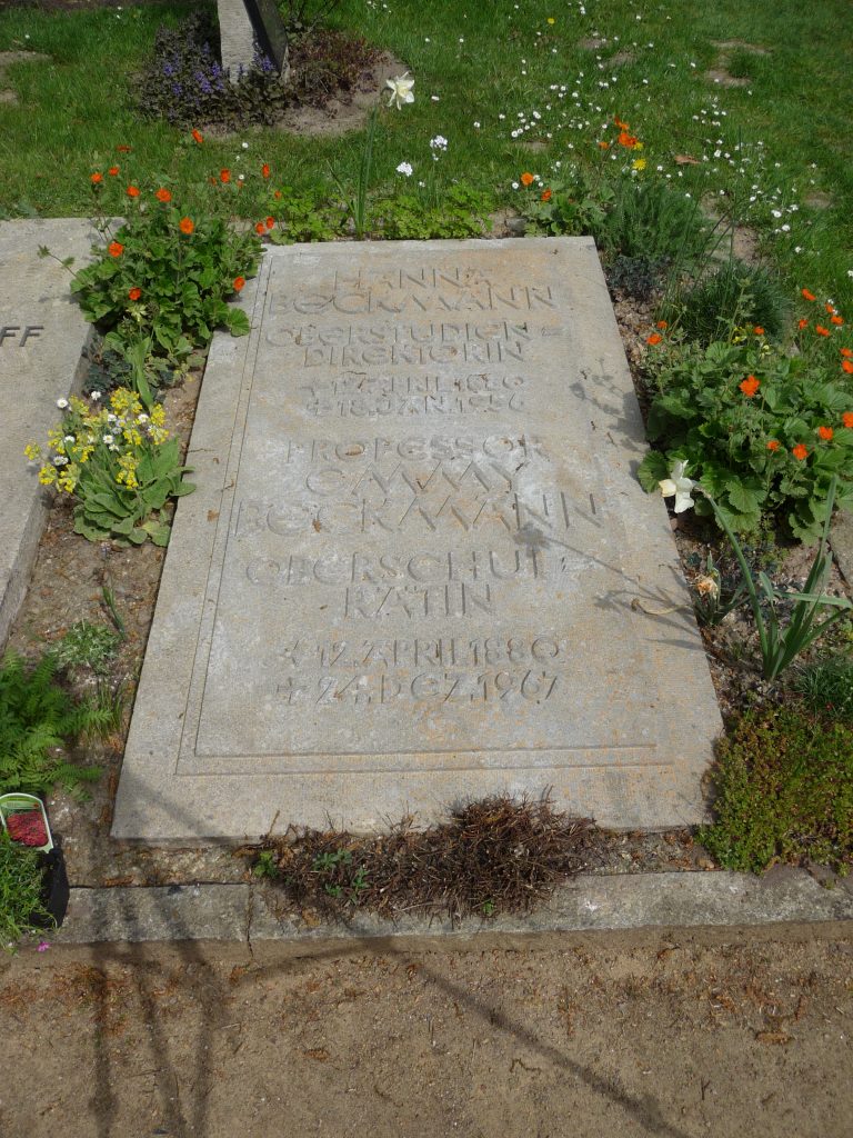 Grabstein von Emmy Beckmann