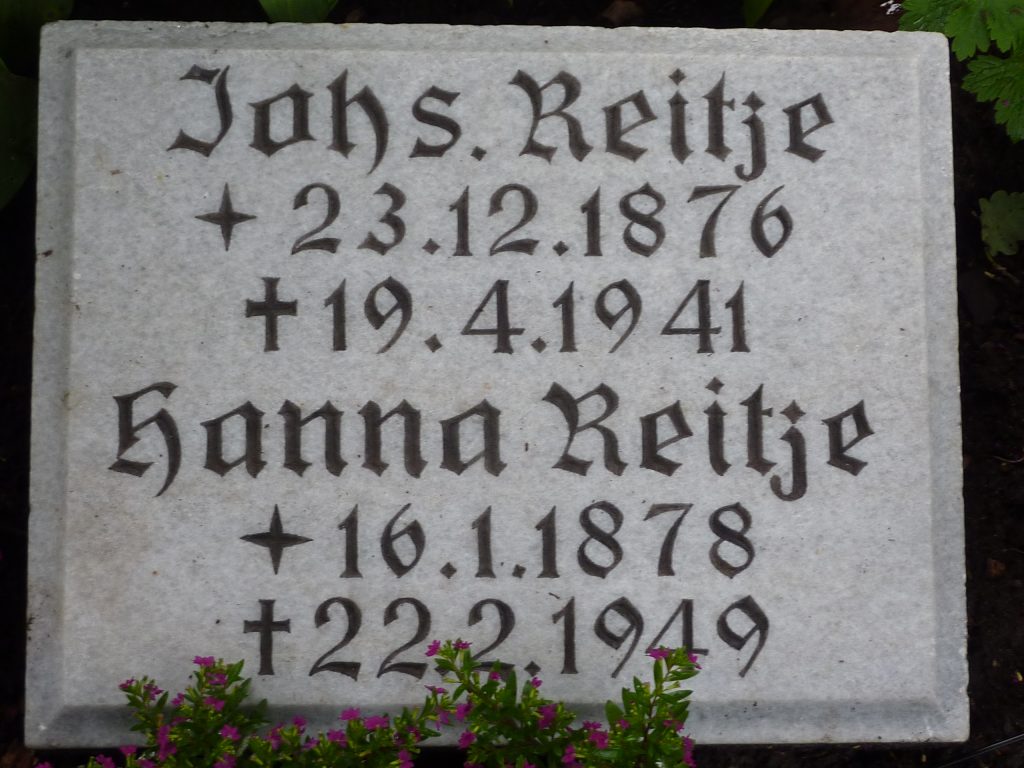 Grabstein von Johanna Reitze
