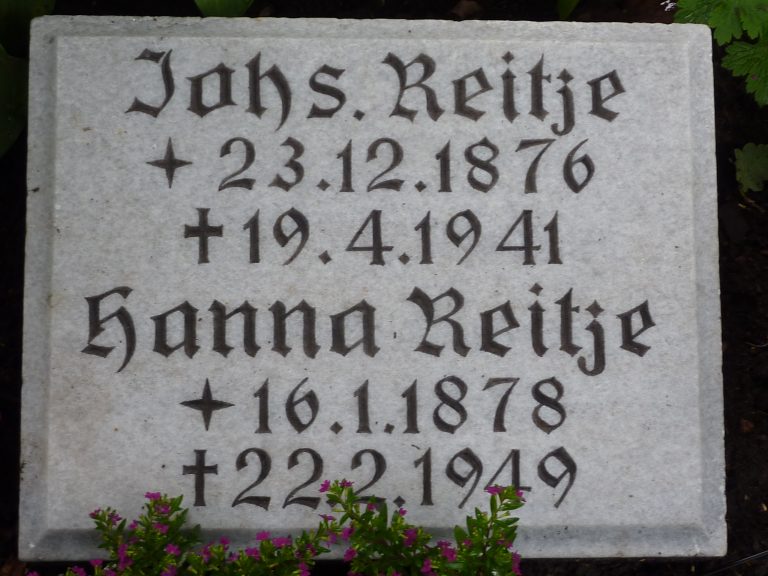 Grabstein von Johanna Reitze